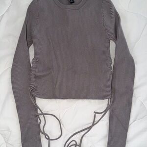 Forever 21 Taupe Ribbed Long Sleeve Top